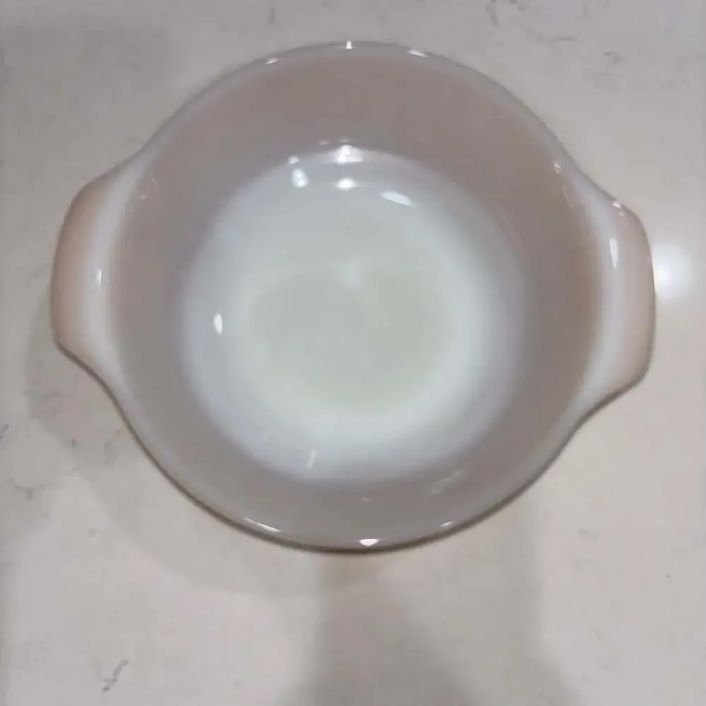 Vintage Fire-King Peach Luster Casserole Baking Dish #437 1 1/2 Qt Milk Glass